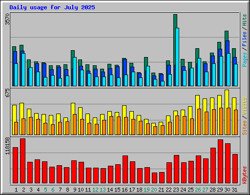 Daily usage for July 2025