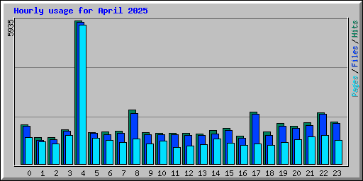 Hourly usage for April 2025